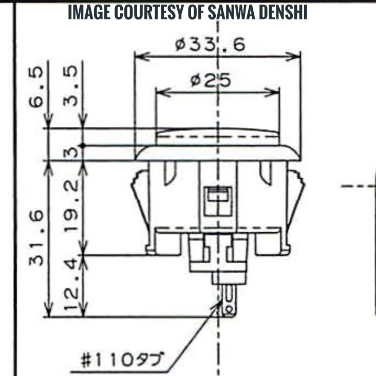 Sanwa Denshi OBSJ-30 metallic Push button