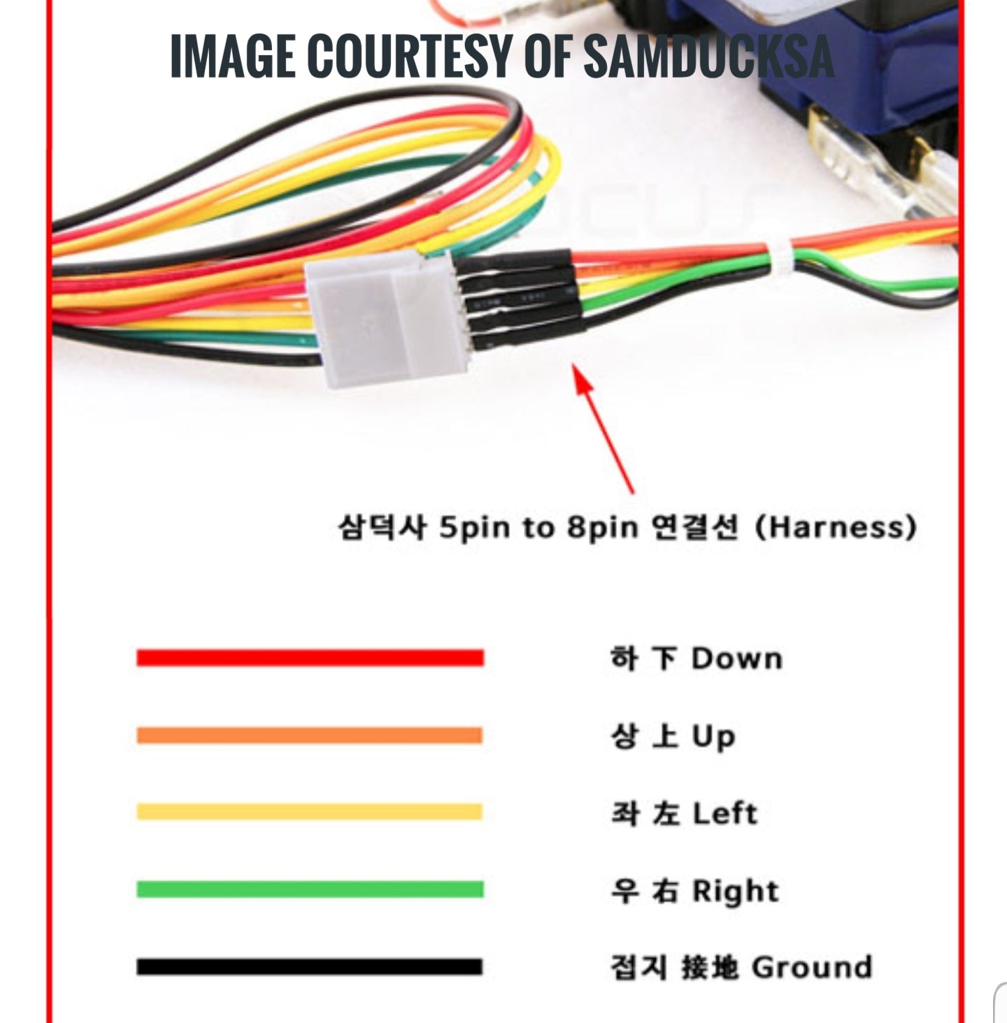 Samducksa (aka. Crown) wiring harness (.187 fastener to 5 pin)