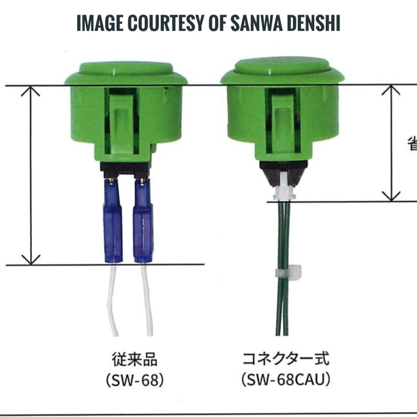 Sanwa SW-68CAU low profile microswitch w/harness (68CAU-G)