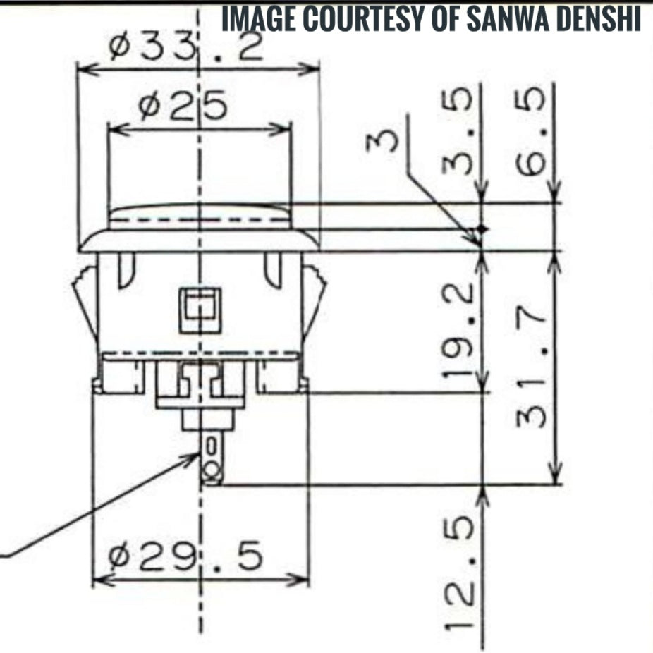 Sanwa Denshi OBSF-30 Push Button