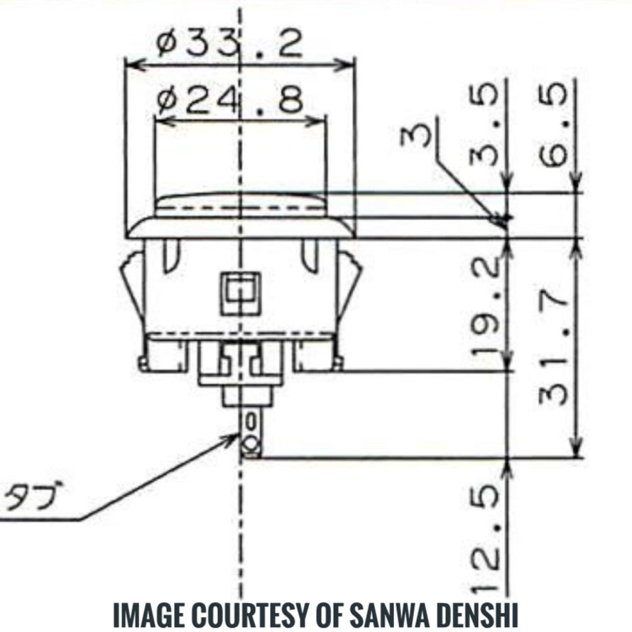 Sanwa Denshi OBSFE-30 silent push button
