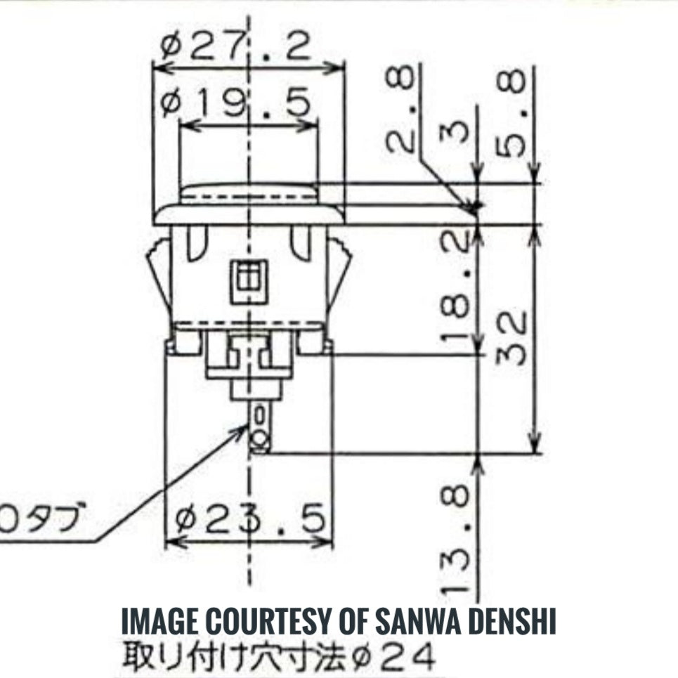 Sanwa Denshi OBSF-24 Push button