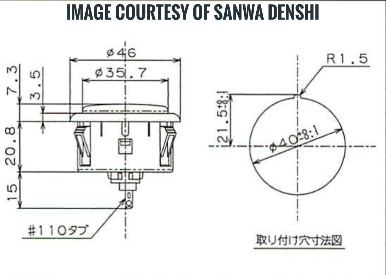 Sanwa Denshi OBSF-40 push button